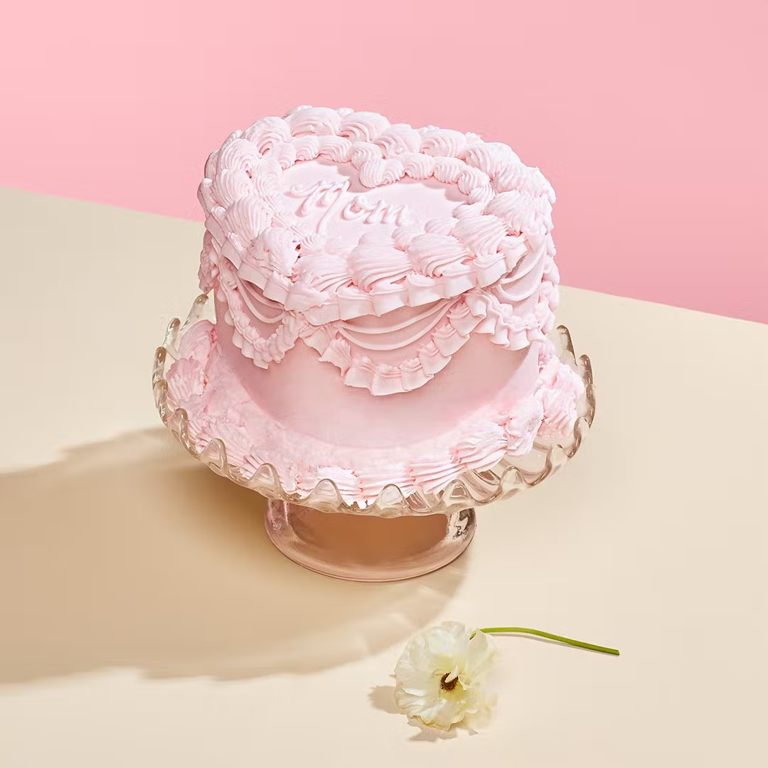 Mother's Day Heart-Shaped Cake