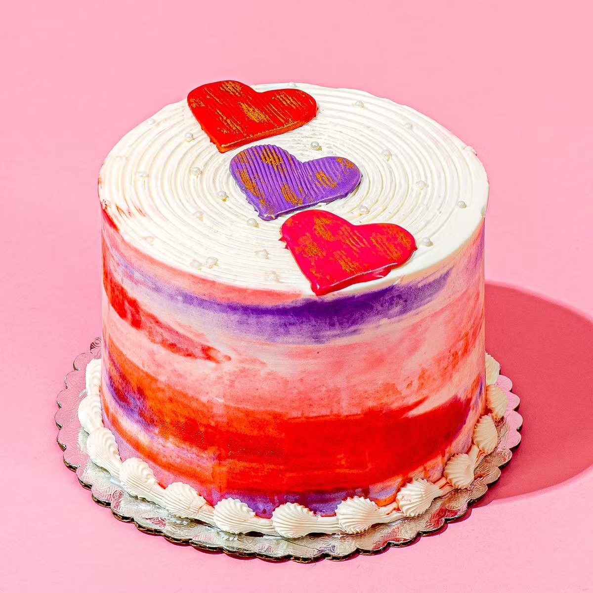 Valentine's Day Watercolor Cake