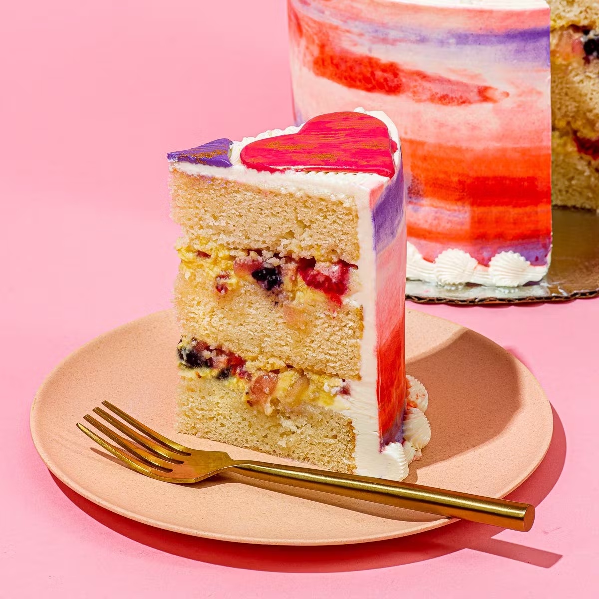 Valentine's Day Watercolor Cake