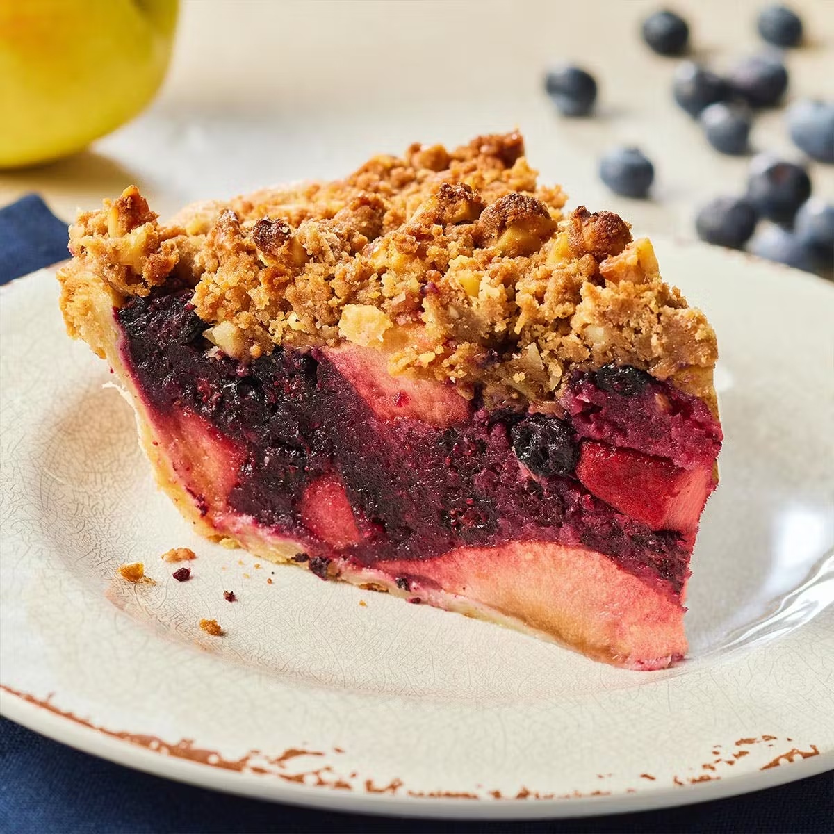 Gluten Free Blueberry Apple Crumb Pie