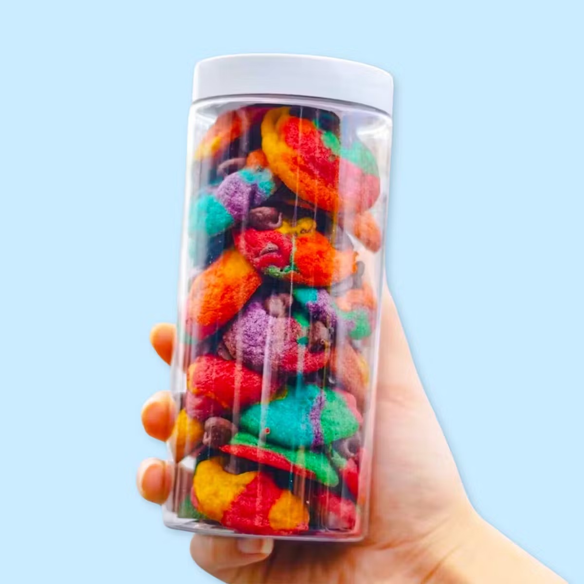Mini Rainbow Chocolate Chip Cookie Gift Tubes - 4 Pack