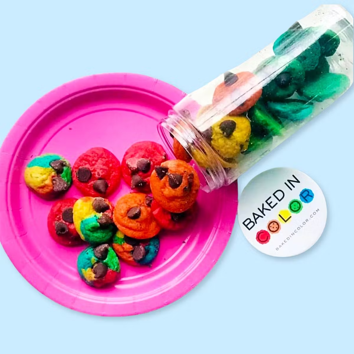 Mini Rainbow Chocolate Chip Cookie Gift Tubes - 4 Pack