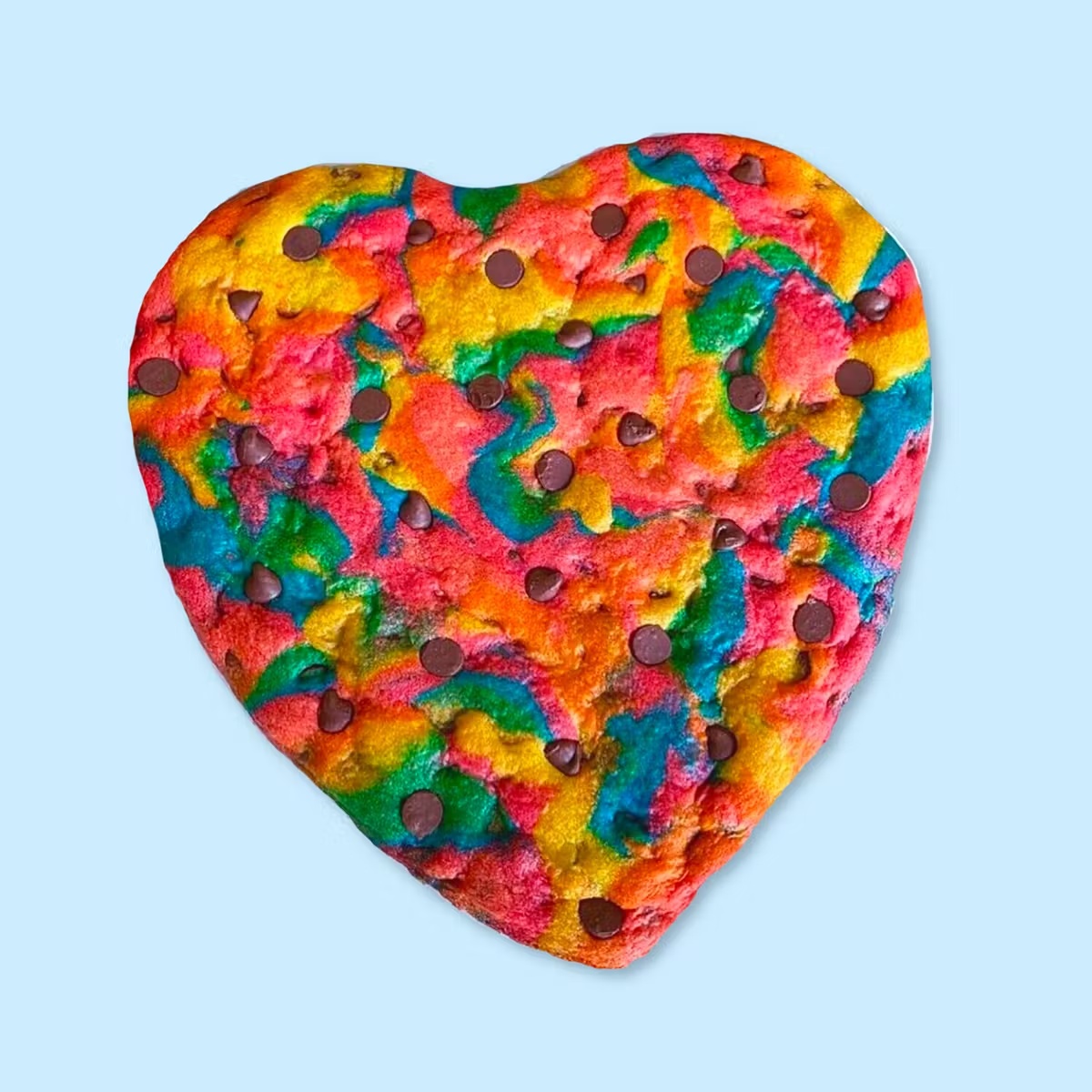 Rainbow Heart Shaped Cookie Cake