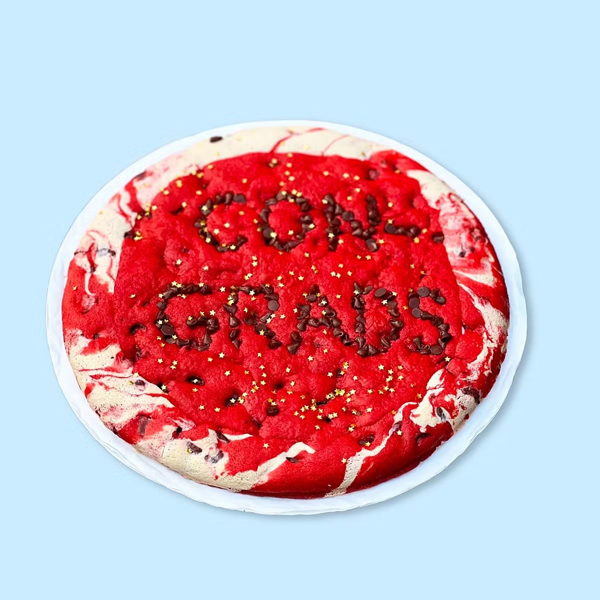 Graduation "Con-Grads" Chocolate Chip Cookie Cake