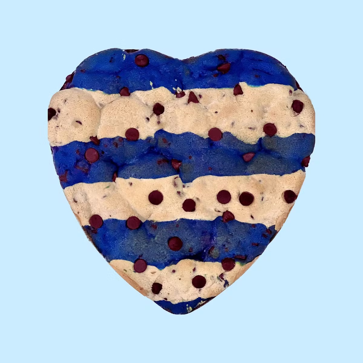 Blue & White Giant Heart Shaped Brownie Oreo Cookie Cake