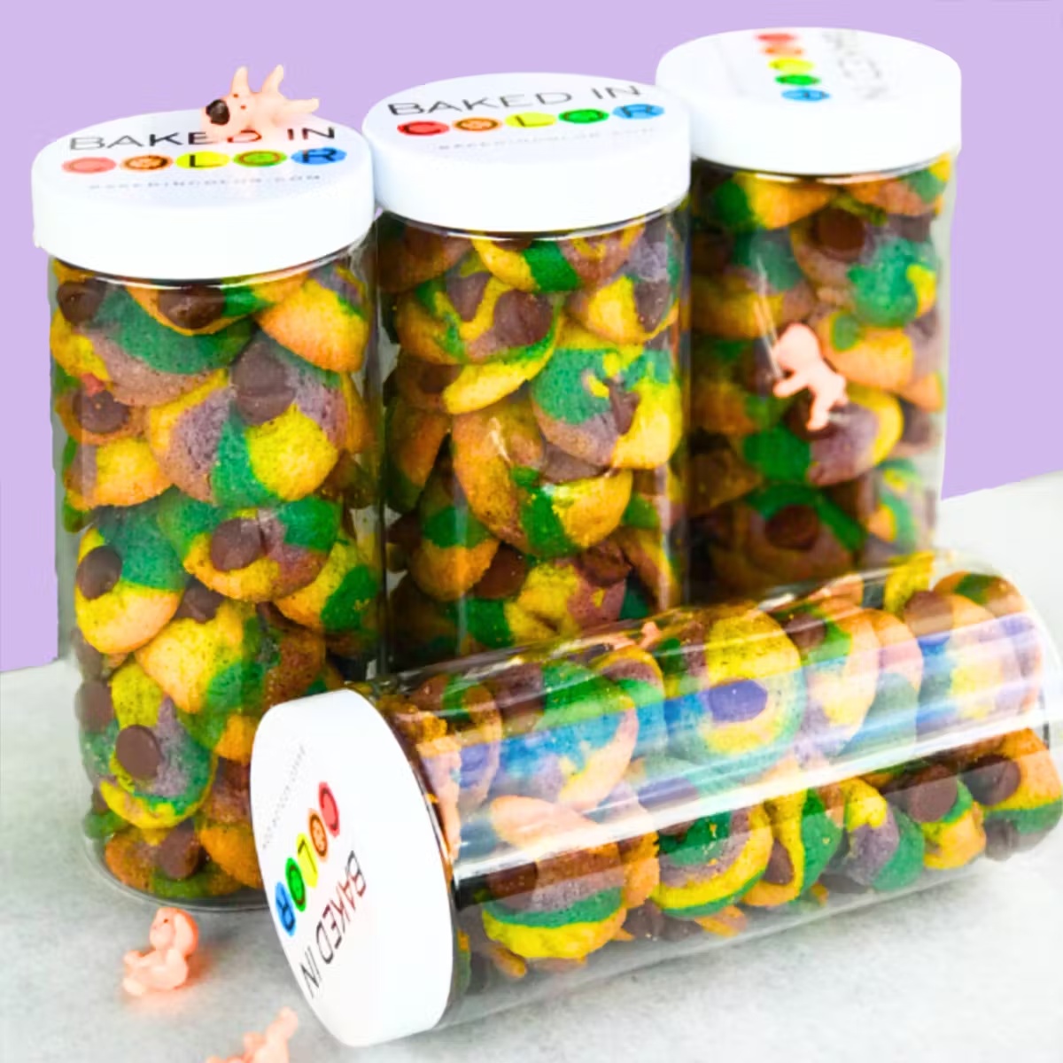 Mini Mardi Gras Chocolate Chip Cookie Gift Tubes - 4 Pack