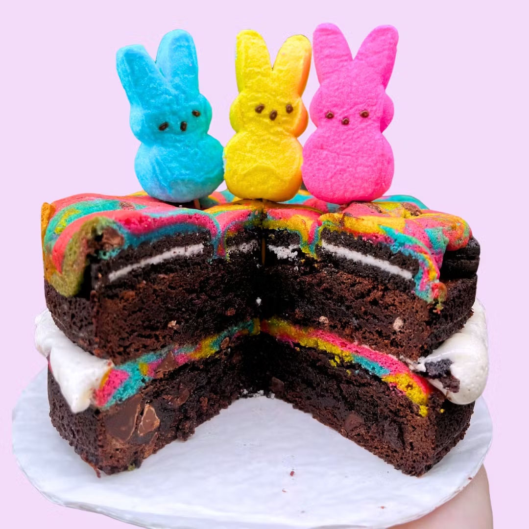 Stacked Easter Brookie Cake
