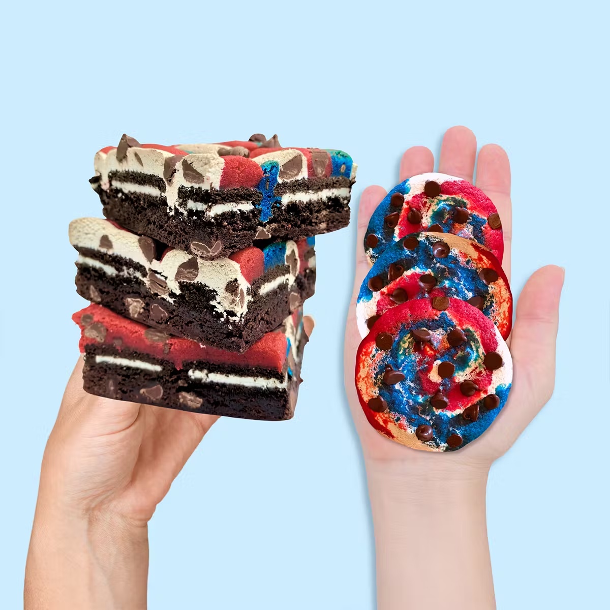 Red, White, & Blue Oreo Brookie + Cookie Combo - 16 Pack