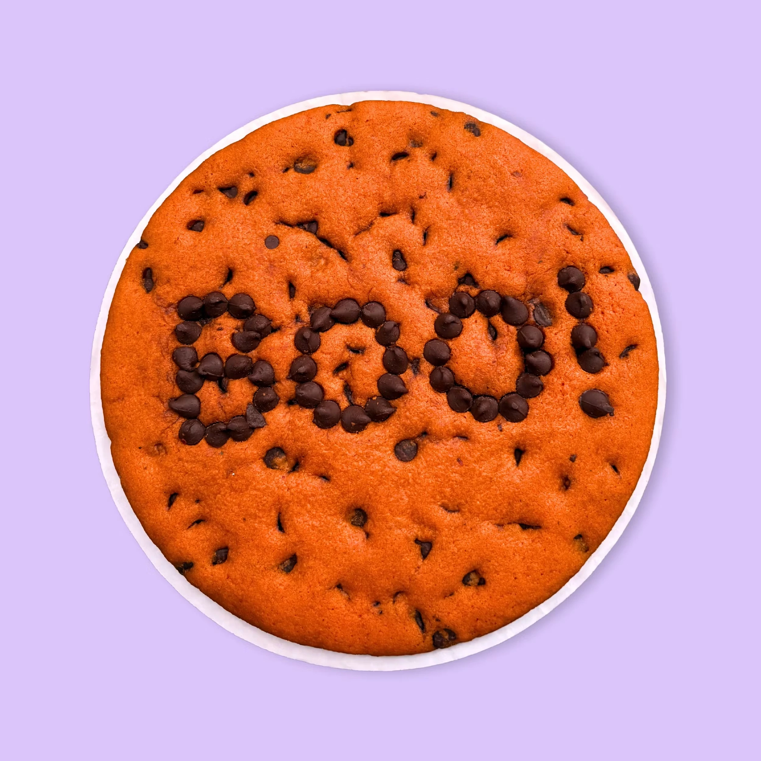 Halloween "BOO!" Chocolate Chip Cookie Cake