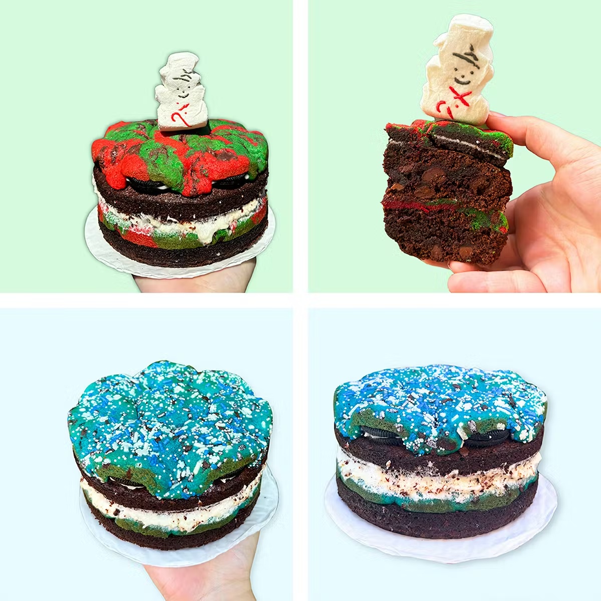 Stacked Holiday Brookie Cake