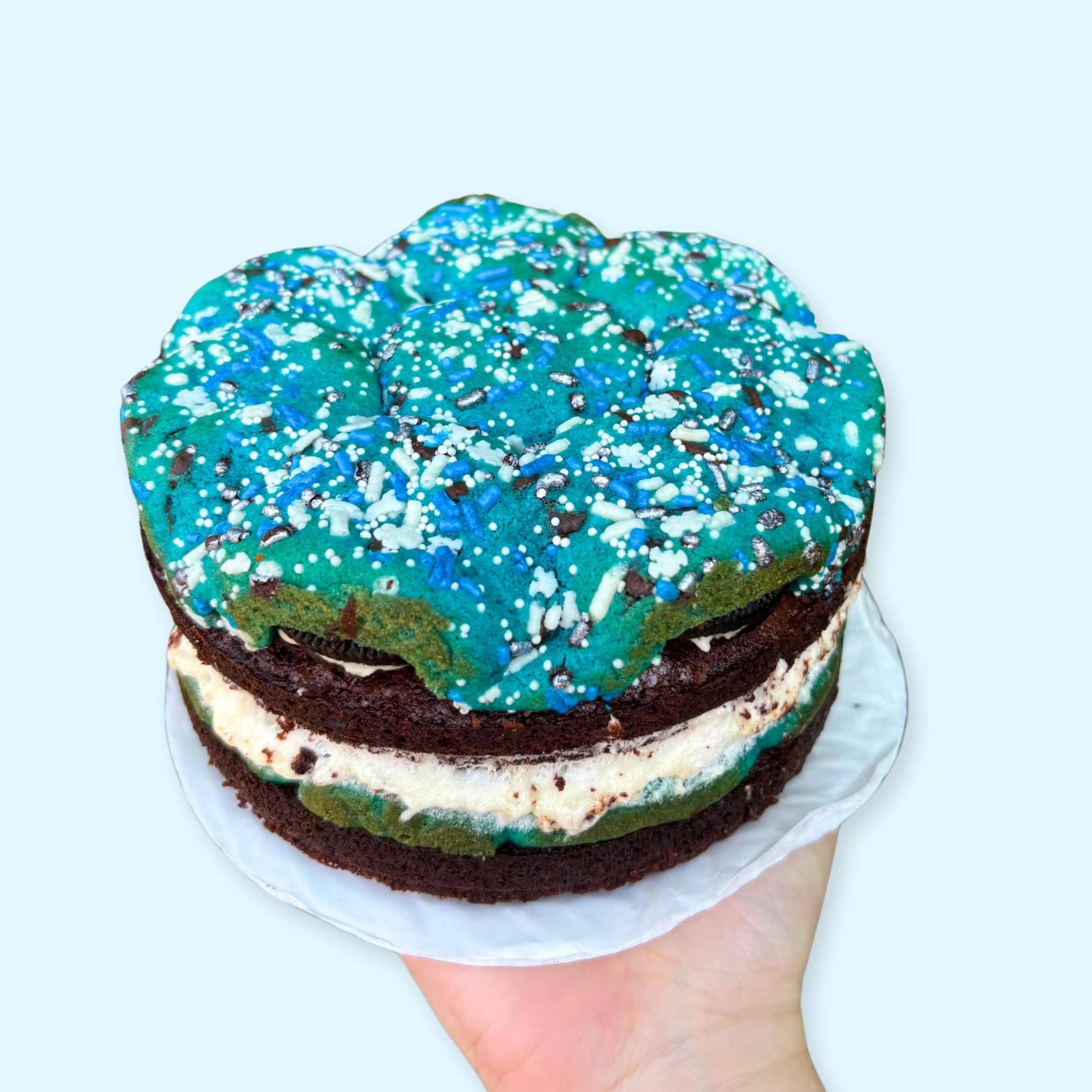 Stacked Holiday Brookie Cake