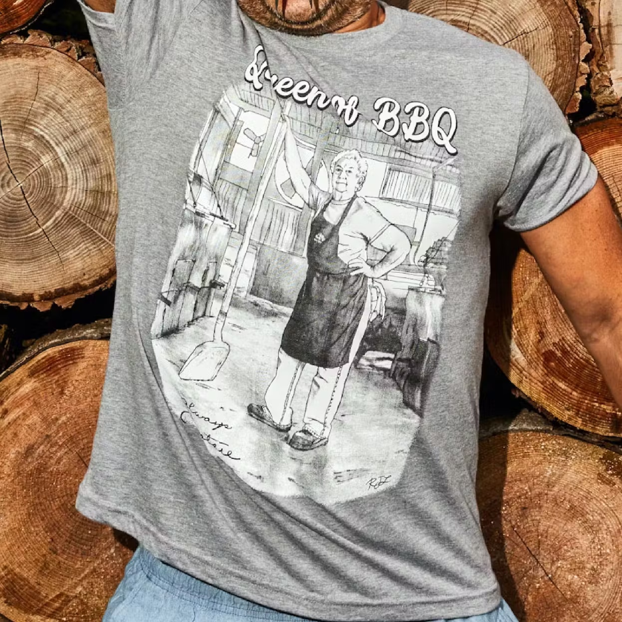 Snow's Queen of BBQ Grey T-Shirt