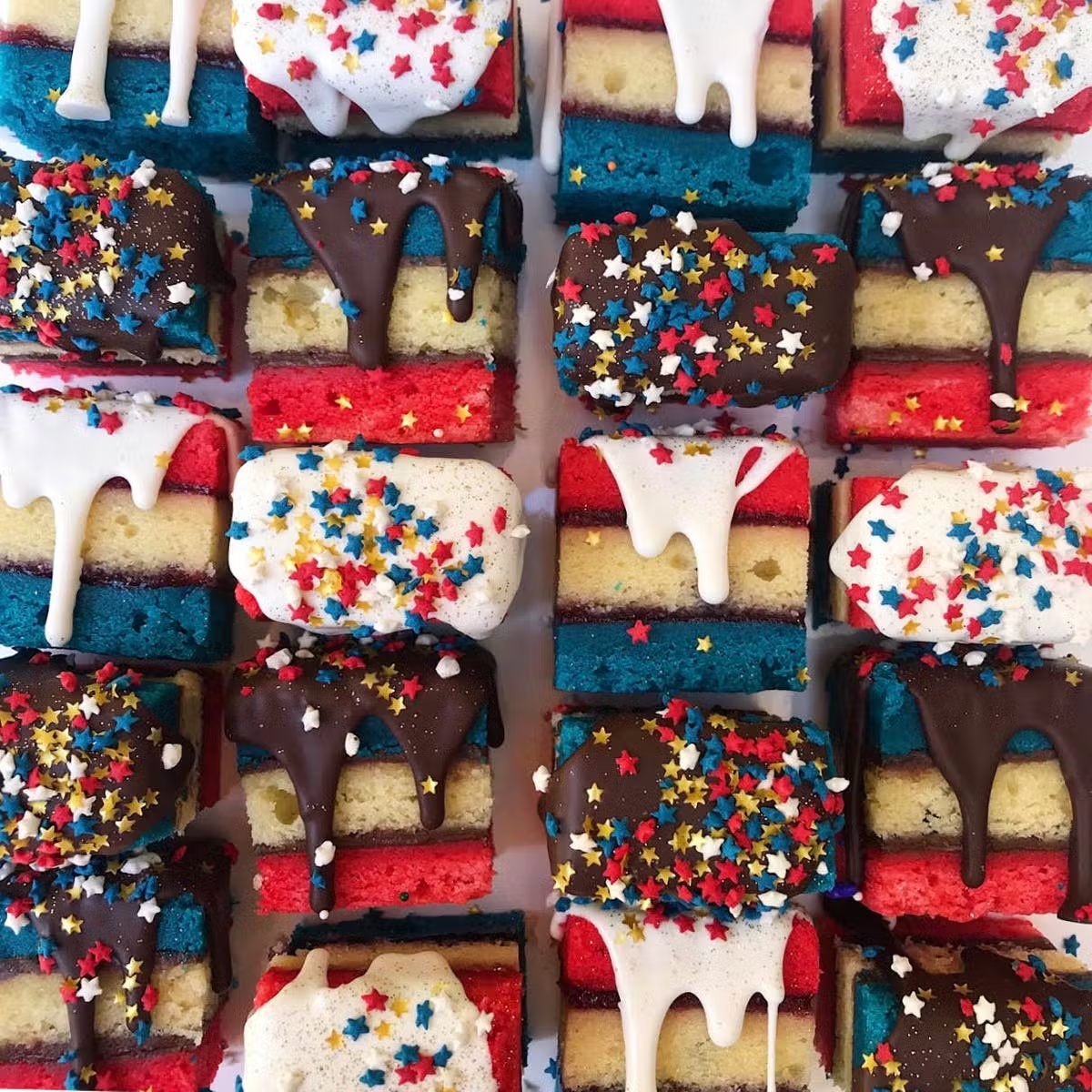Red, White, & Blue Rainbow Cookies - 20 Pack
