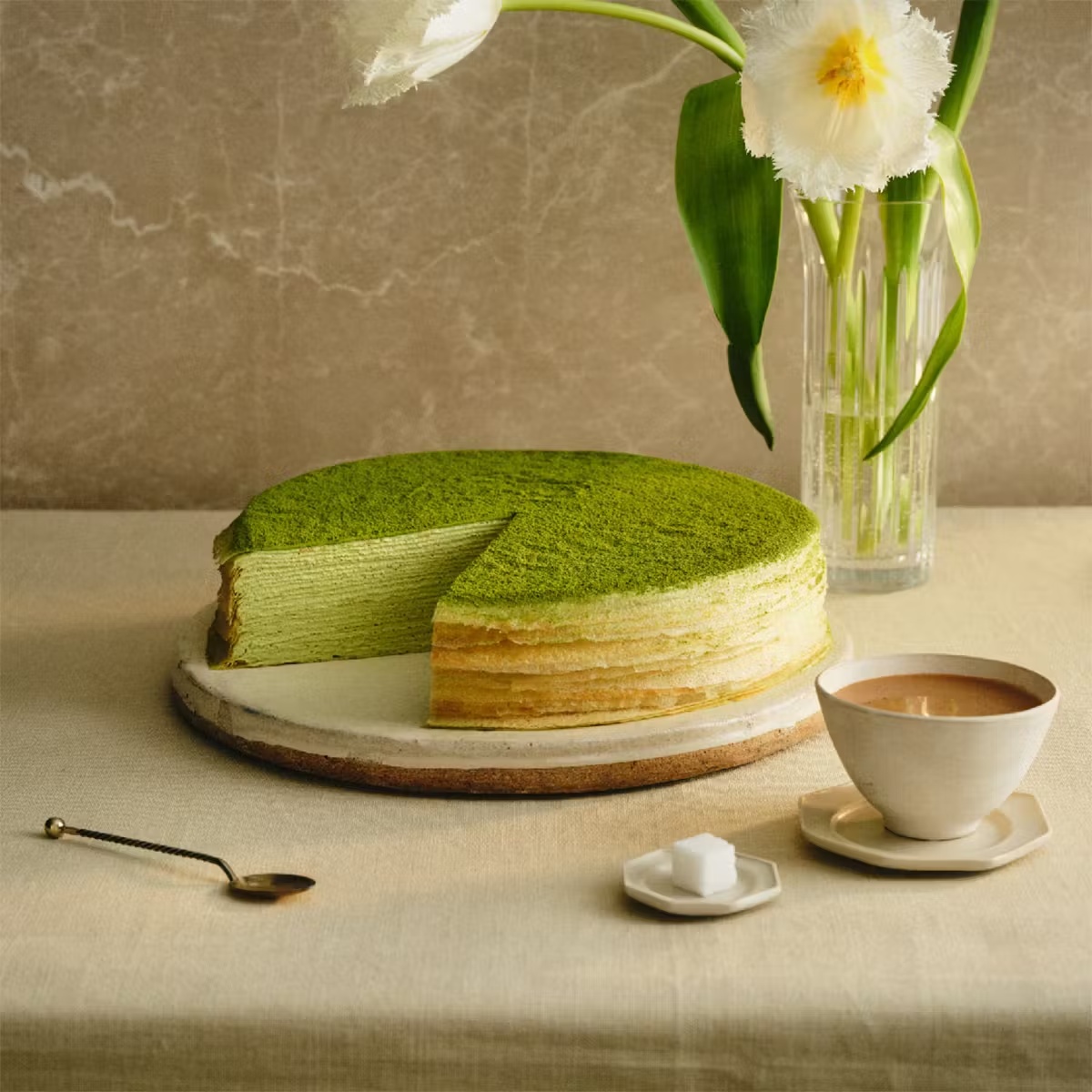 Green Tea Mille CrÃªpes Cake