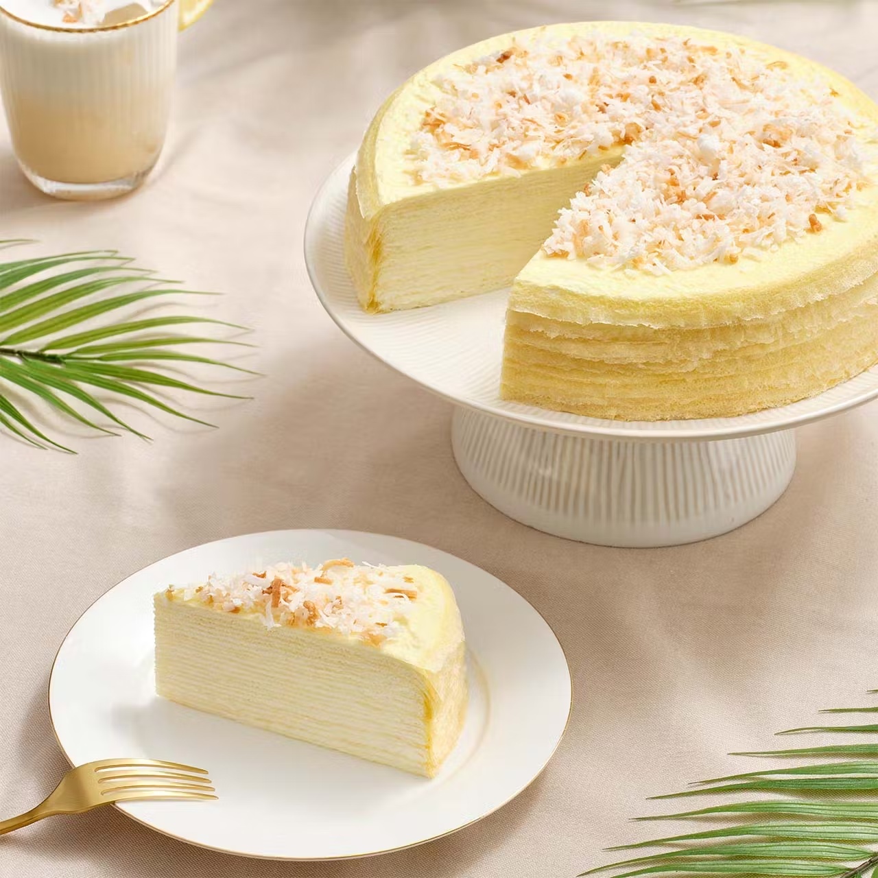 Coconut Mille Crêpes Cake