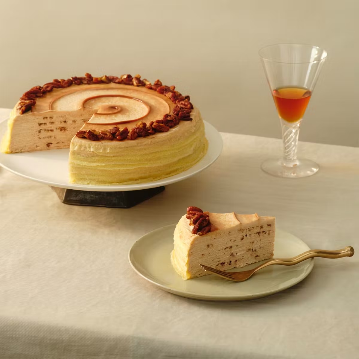 Butter Pecan Mille CrÃªpes Cake