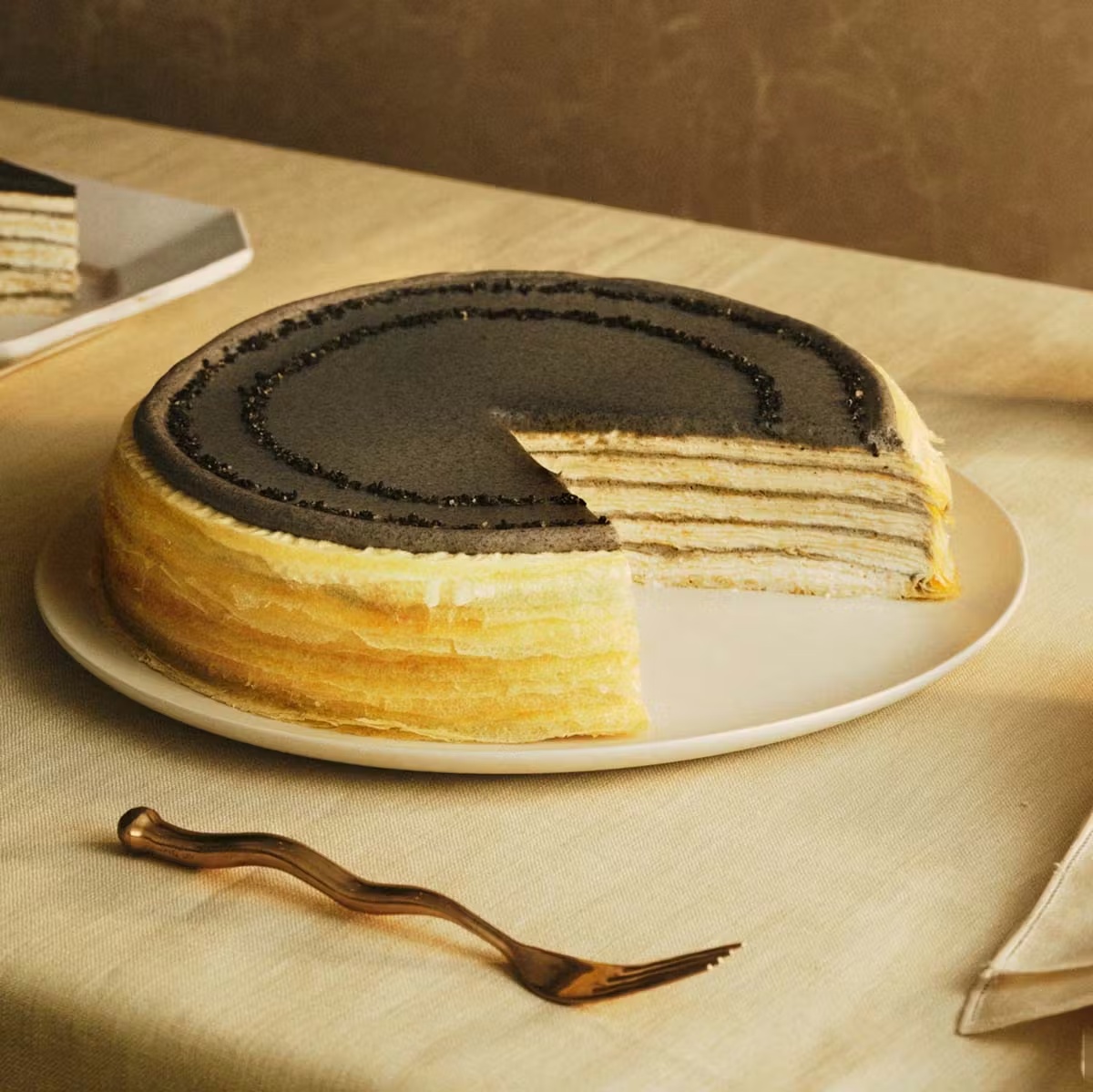 Sesame Ti Kuan Yin Tea Mille CrÃªpes Cake