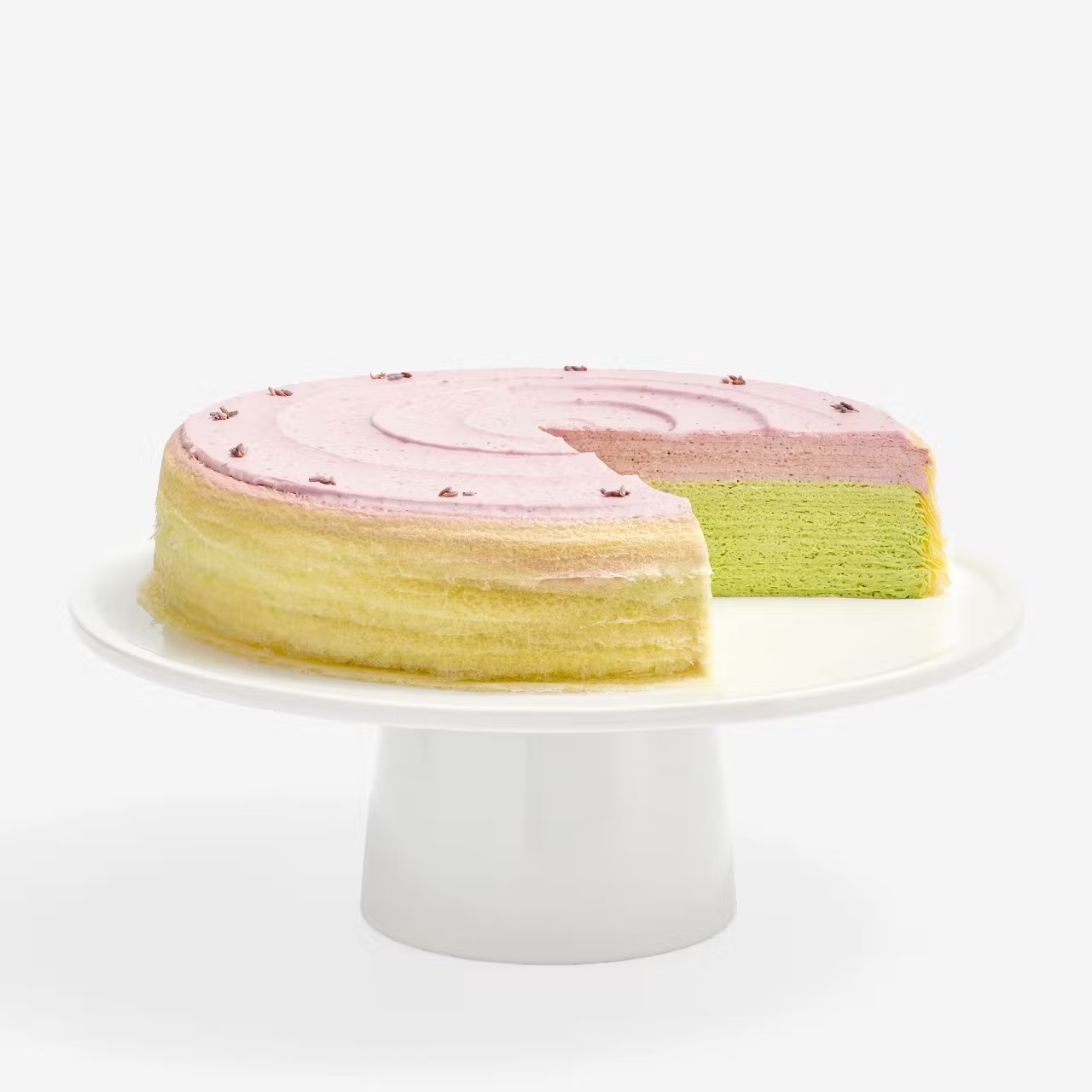 Lavender Matcha Mille CrÃªpes Cake