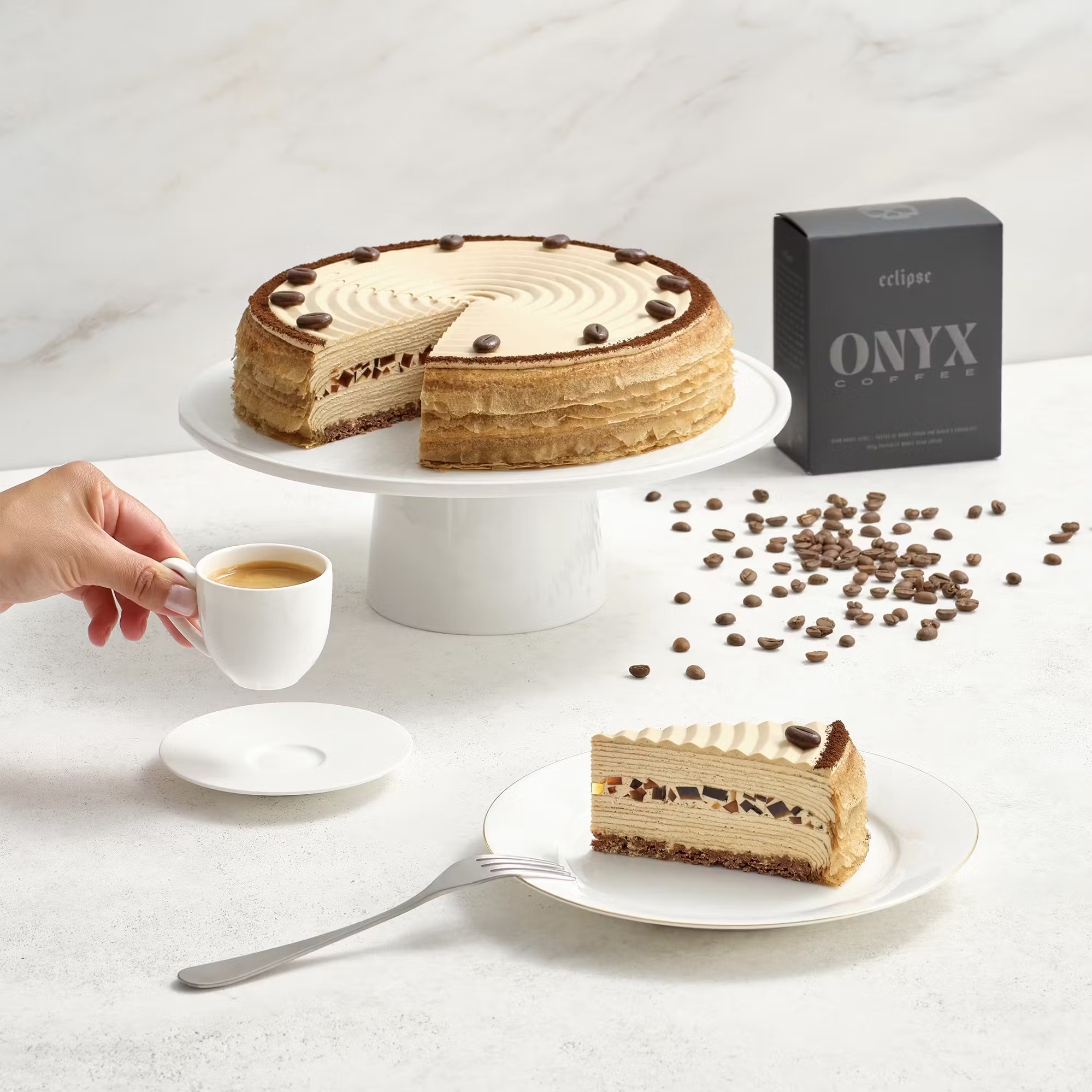 Onyx Coffee Mille Crêpes Cake