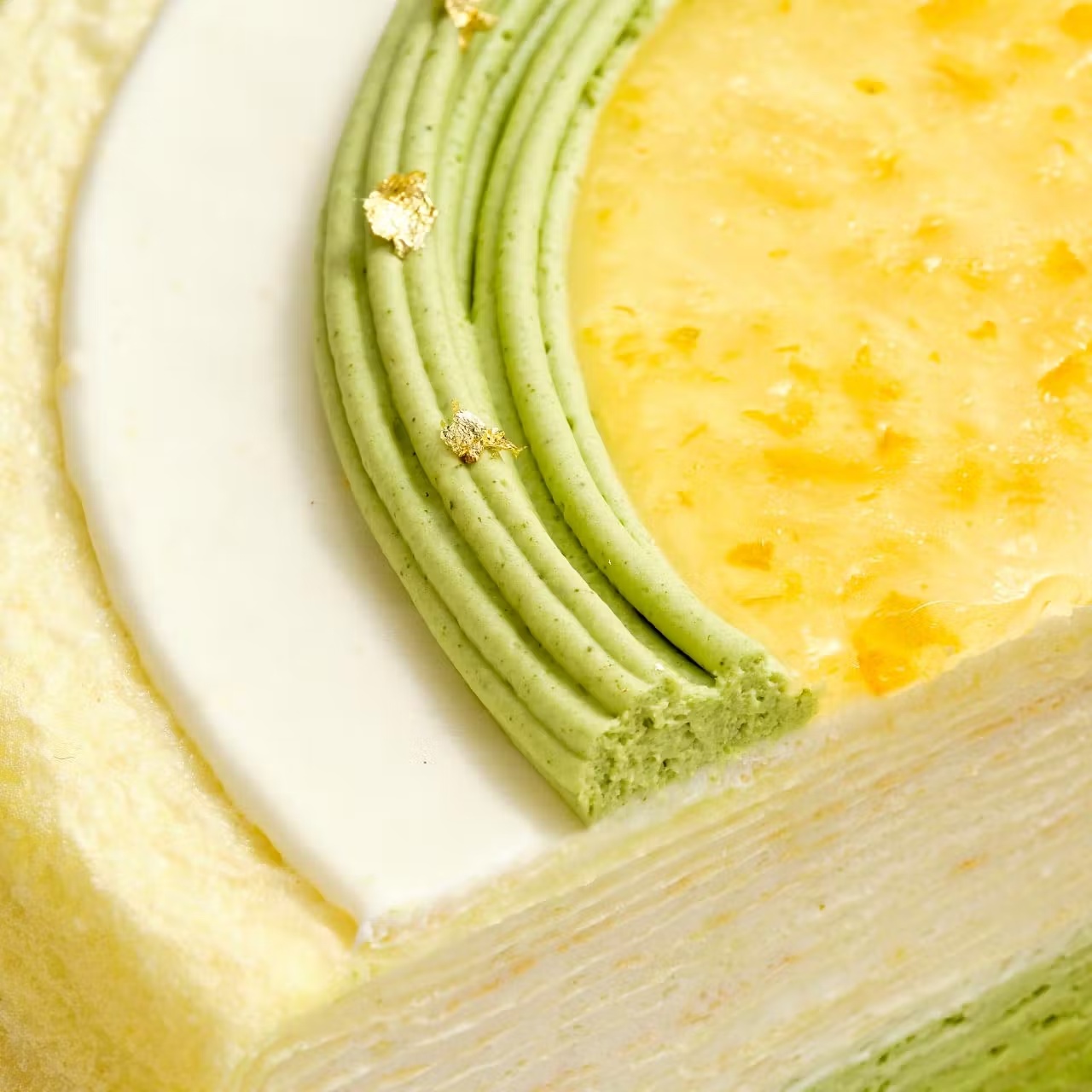 Yuzu Matcha Mille Crêpes Cake
