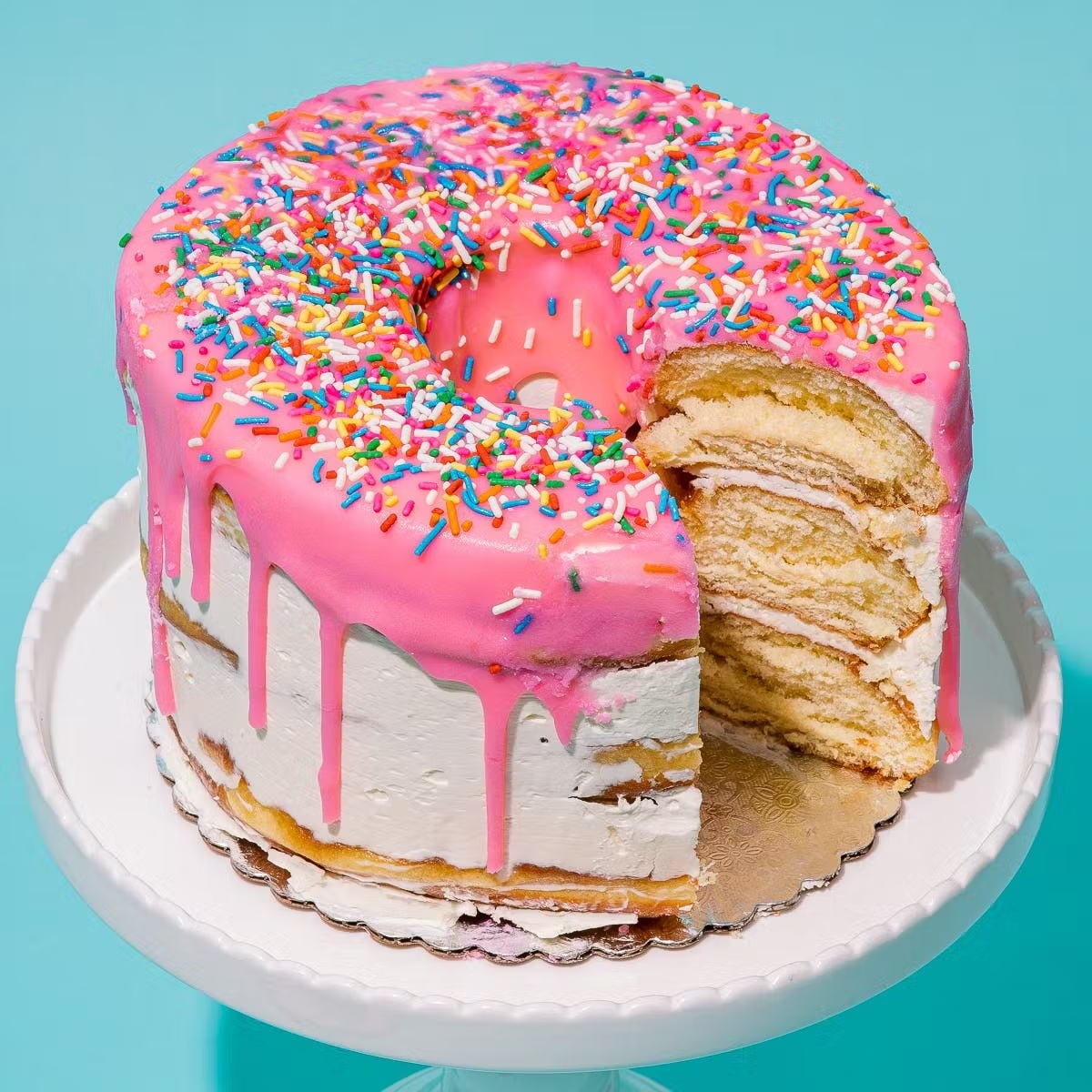 Pink Jumbo Donut Cake