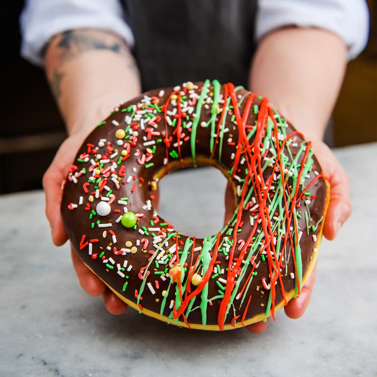 Candy Cane Christmas Jumbo Donut