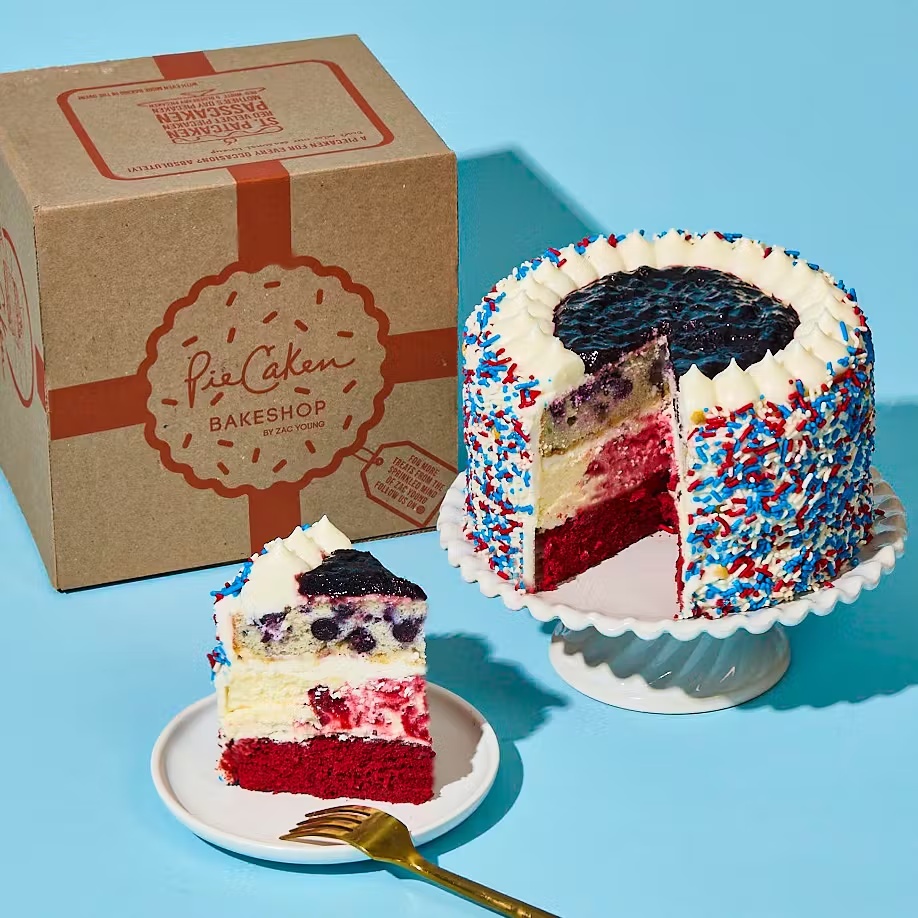 Red, White & Blueberry PieCaken