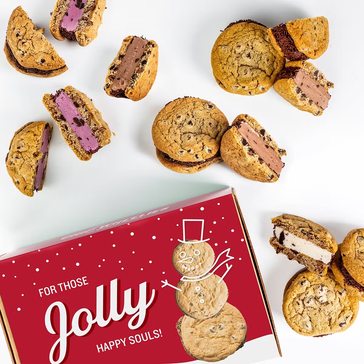 Happy Holidays âChip Wheeliesâ Ice Cream Sandwiches - 12 Pack