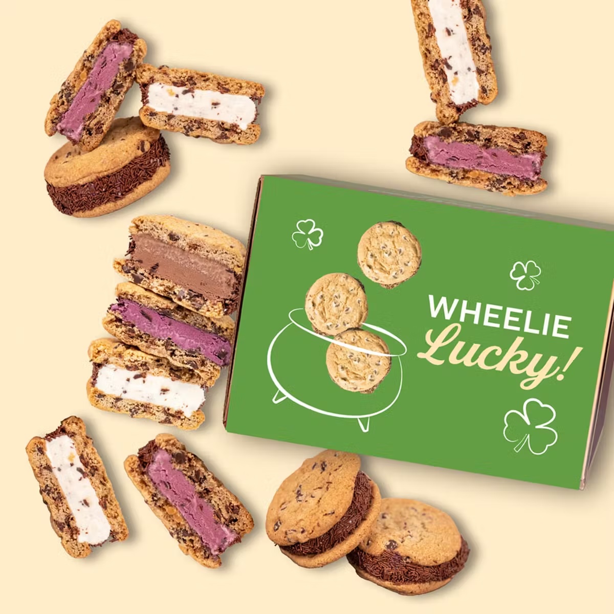 St. Patty's âChip Wheeliesâ Ice Cream Sandwiches - 12 Pack