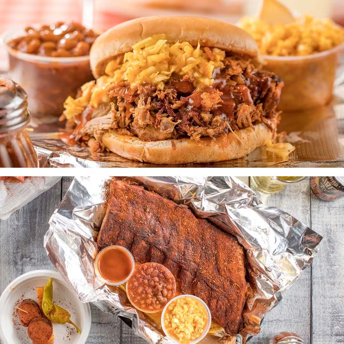 BBQ Ribs + Pulled Pork Shoulder