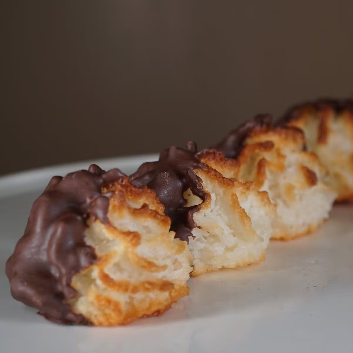 Chocolate Dipped Macaroons - 8 Pack