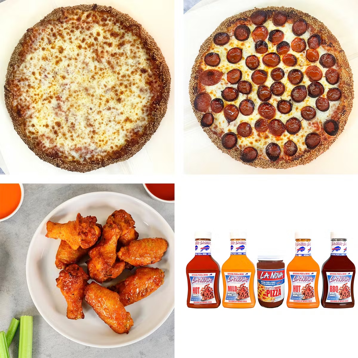 Pizzas + Wings + Sauces Combo Pack for 4-6