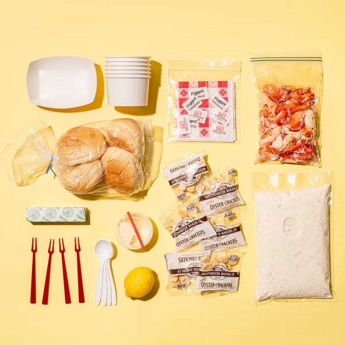 Maine Lobster Roll Kit - 4 Pack + Clam Chowder