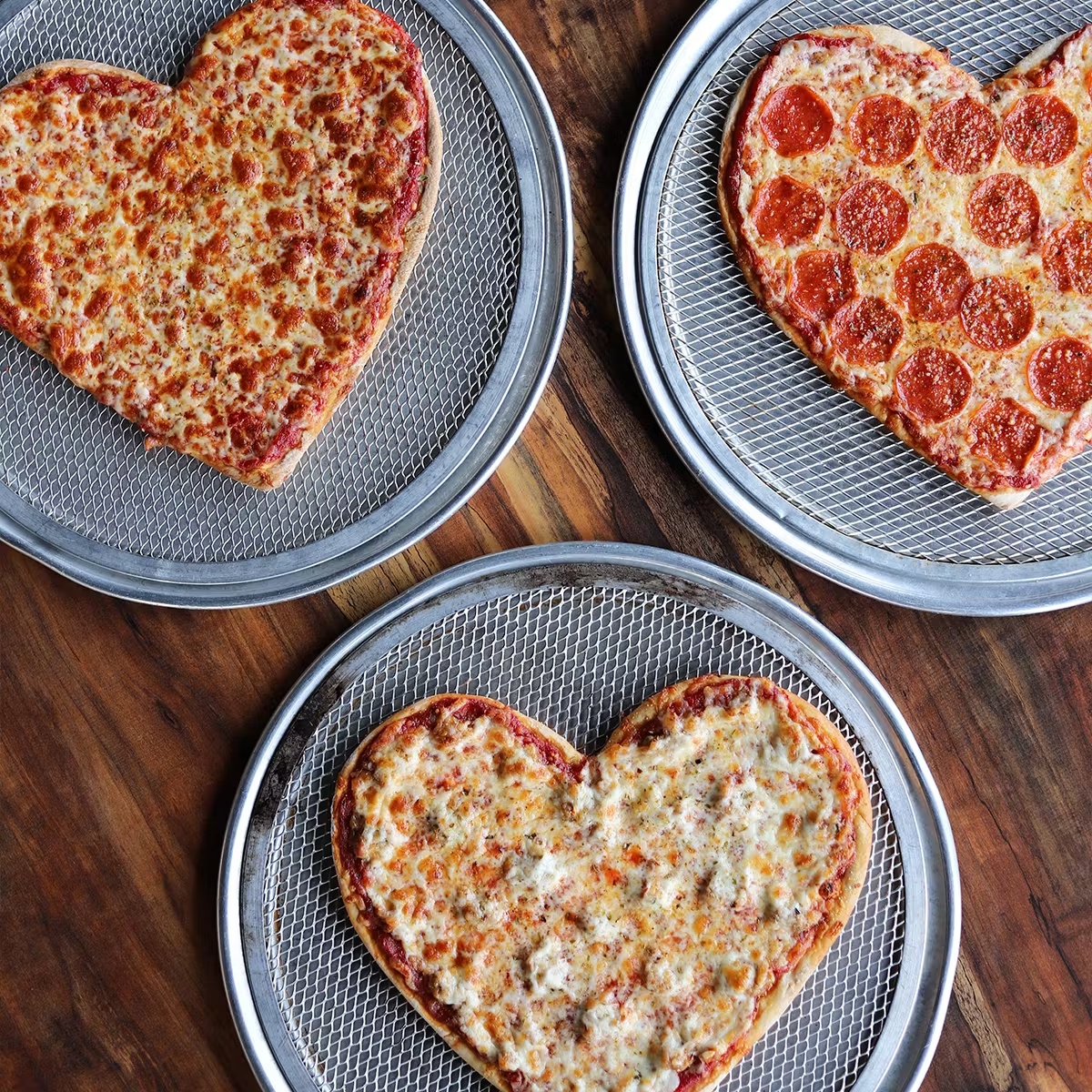 Heart-Shaped Thin Crust Pizzas - Choose Your Own