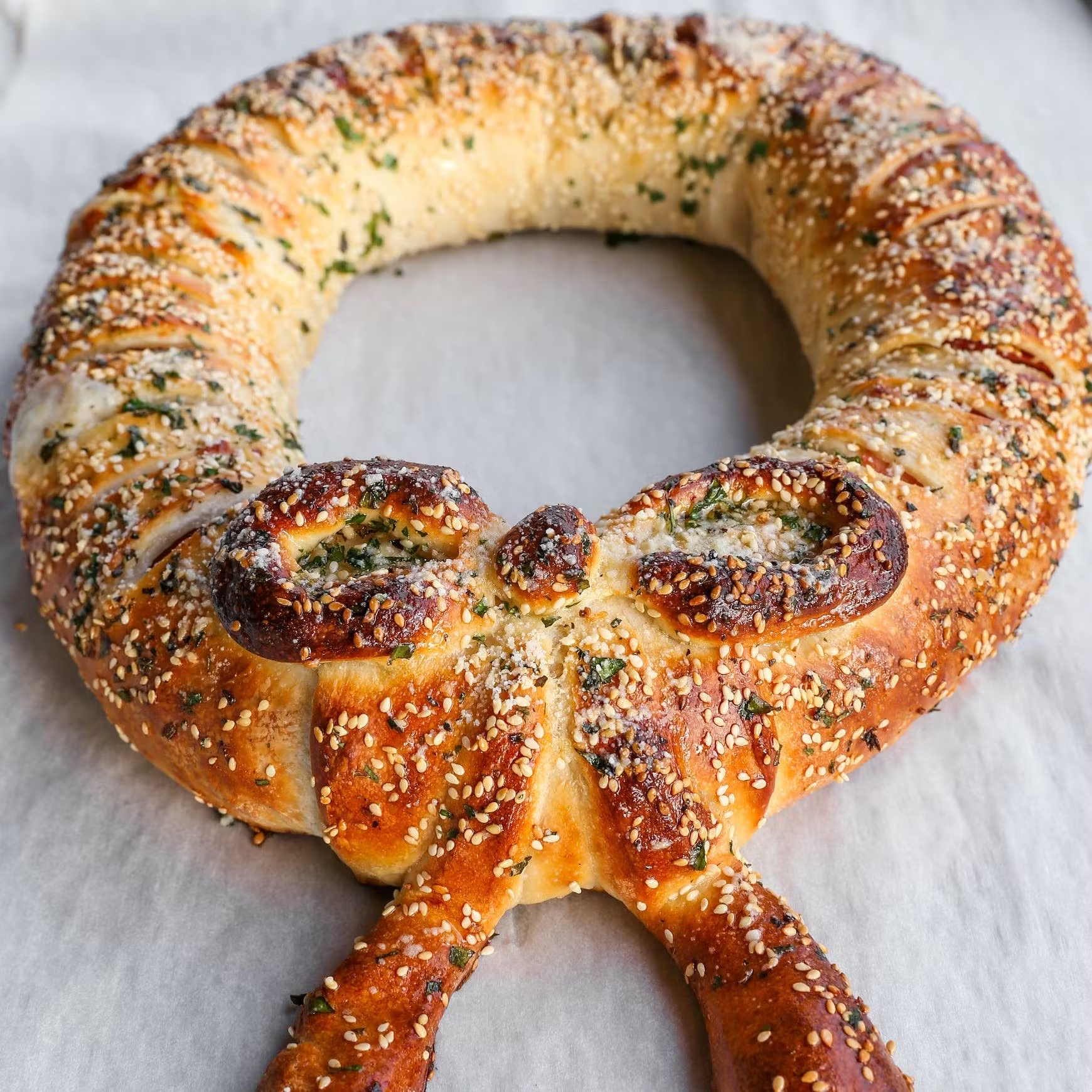 Holiday Stromboli Meat Wreath