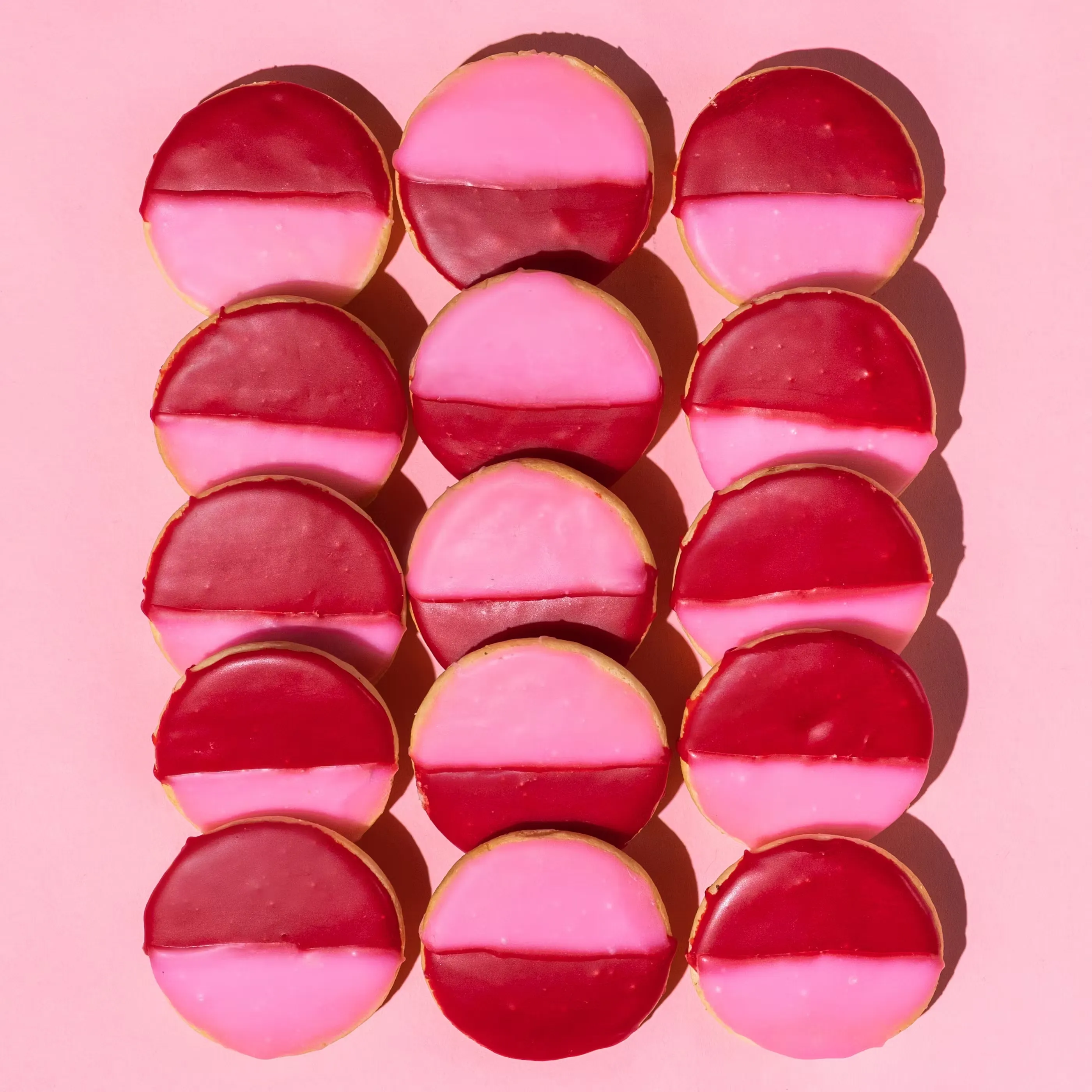 Valentine's Day Black and White Cookies - 15 Pack