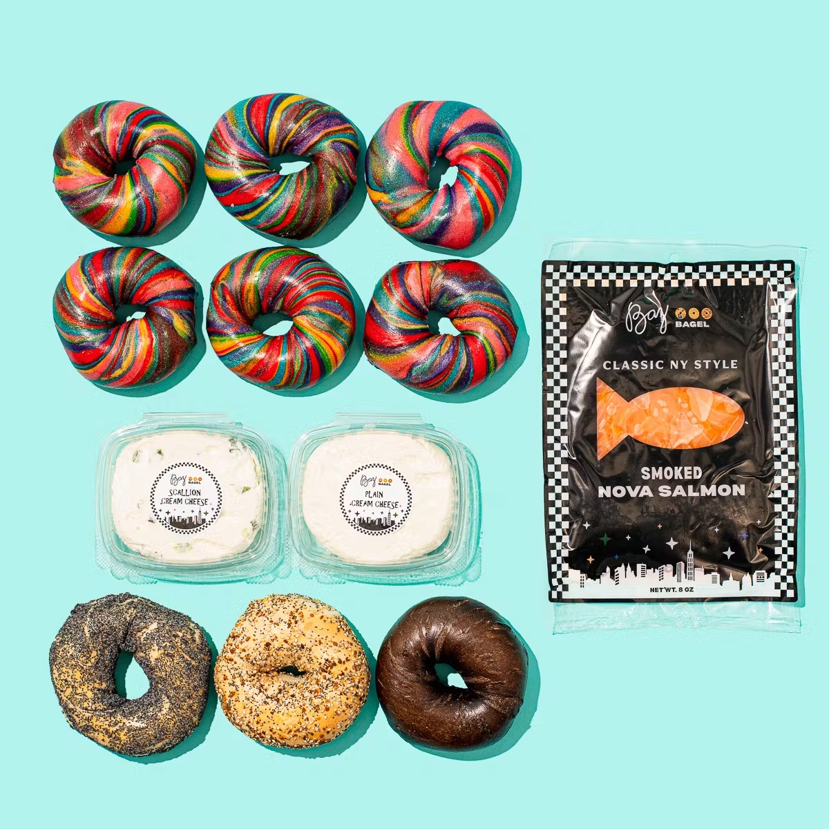 Classic Rainbow Bagel Brunch for 6 + 3 FREE Bagels