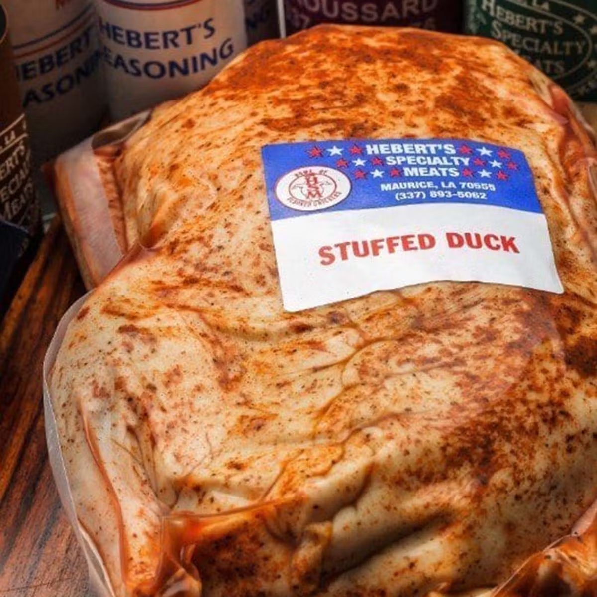Pork, Onion & Pepper Stuffed Duck for 6-8