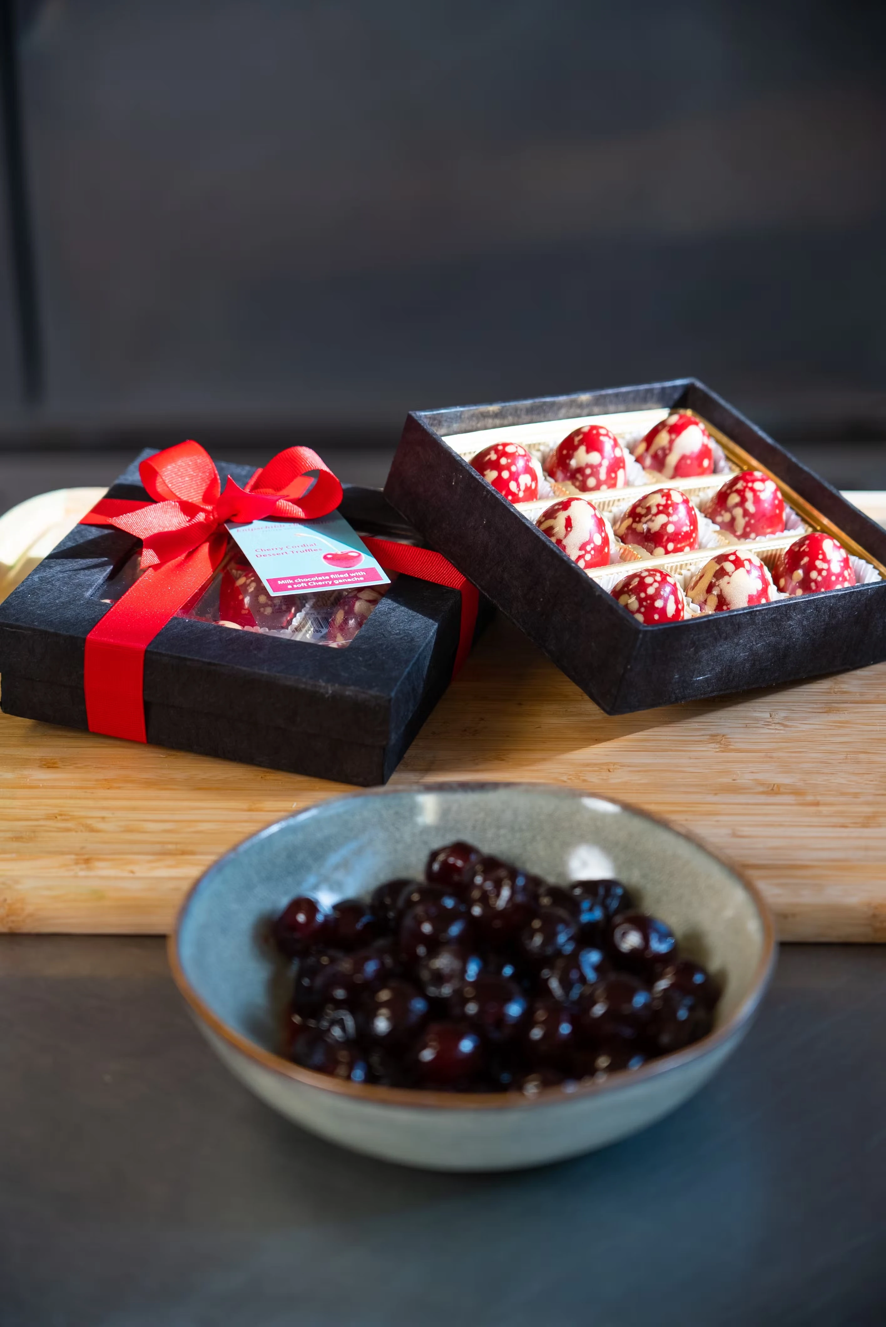 Cherry Cordial Truffles Gift Box - 9 Piece