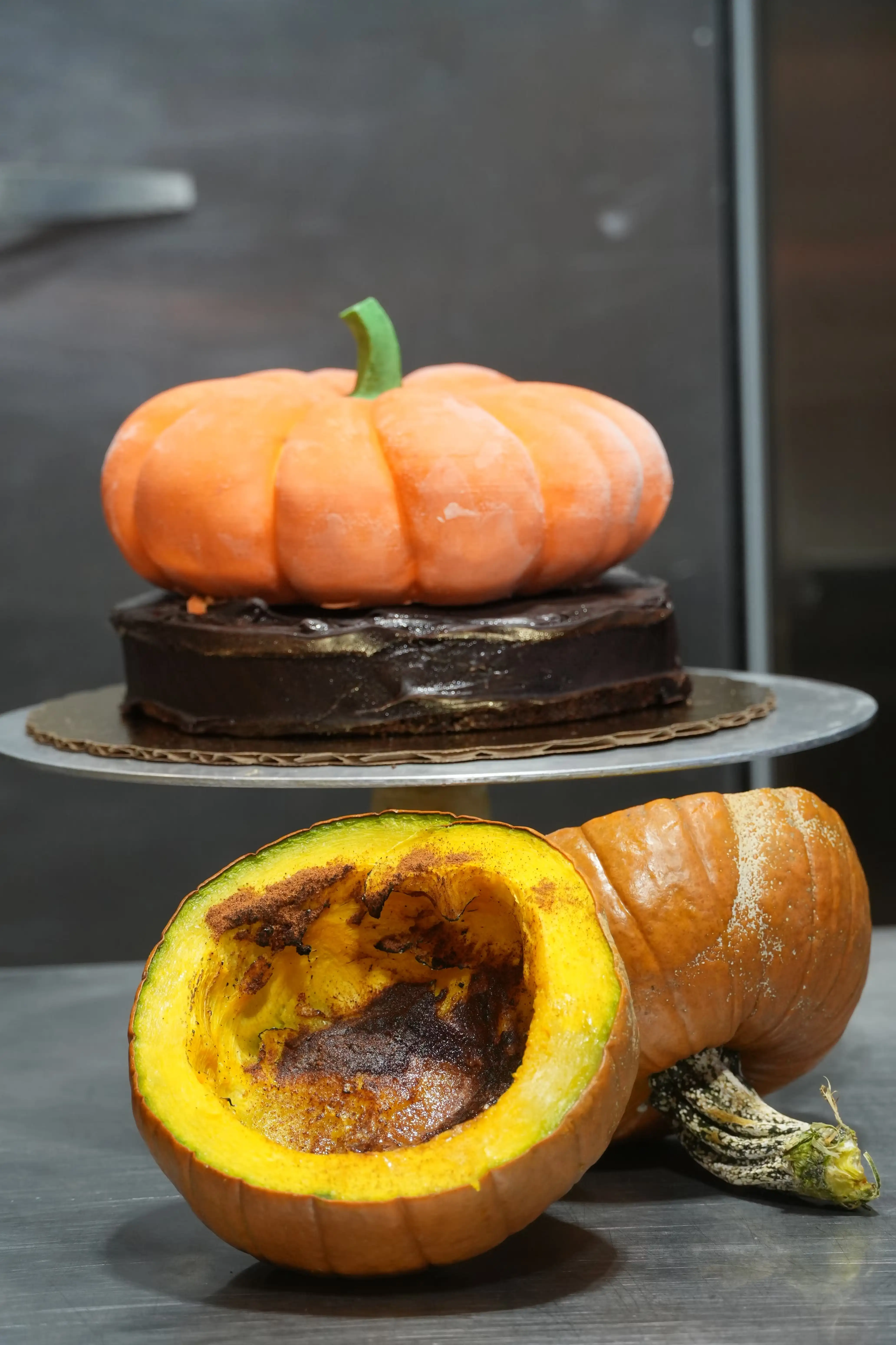Thanksgiving Pumpkin Mousse Chocolate Cake