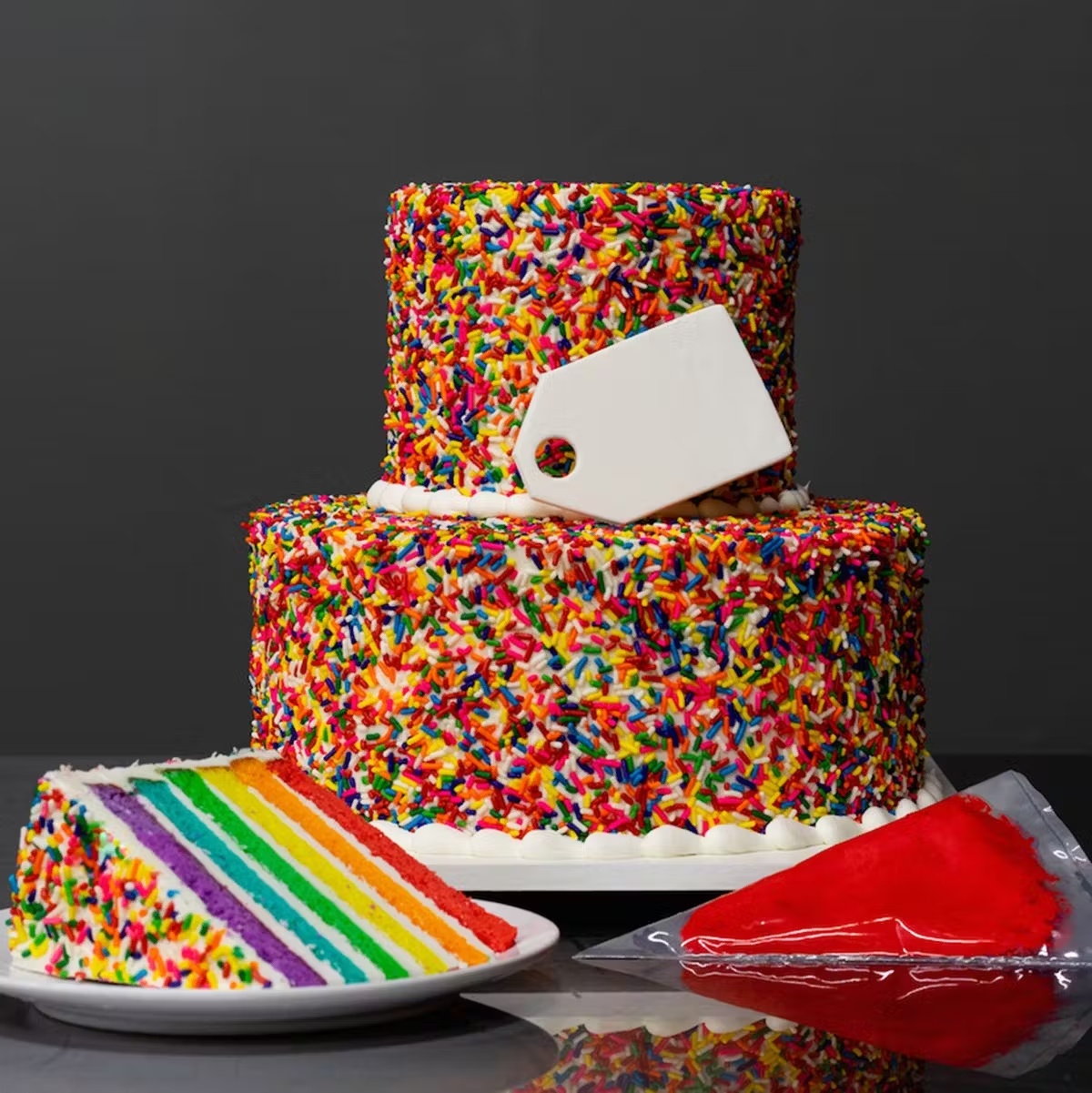 Gifted Rainbow Two-Tier Cake