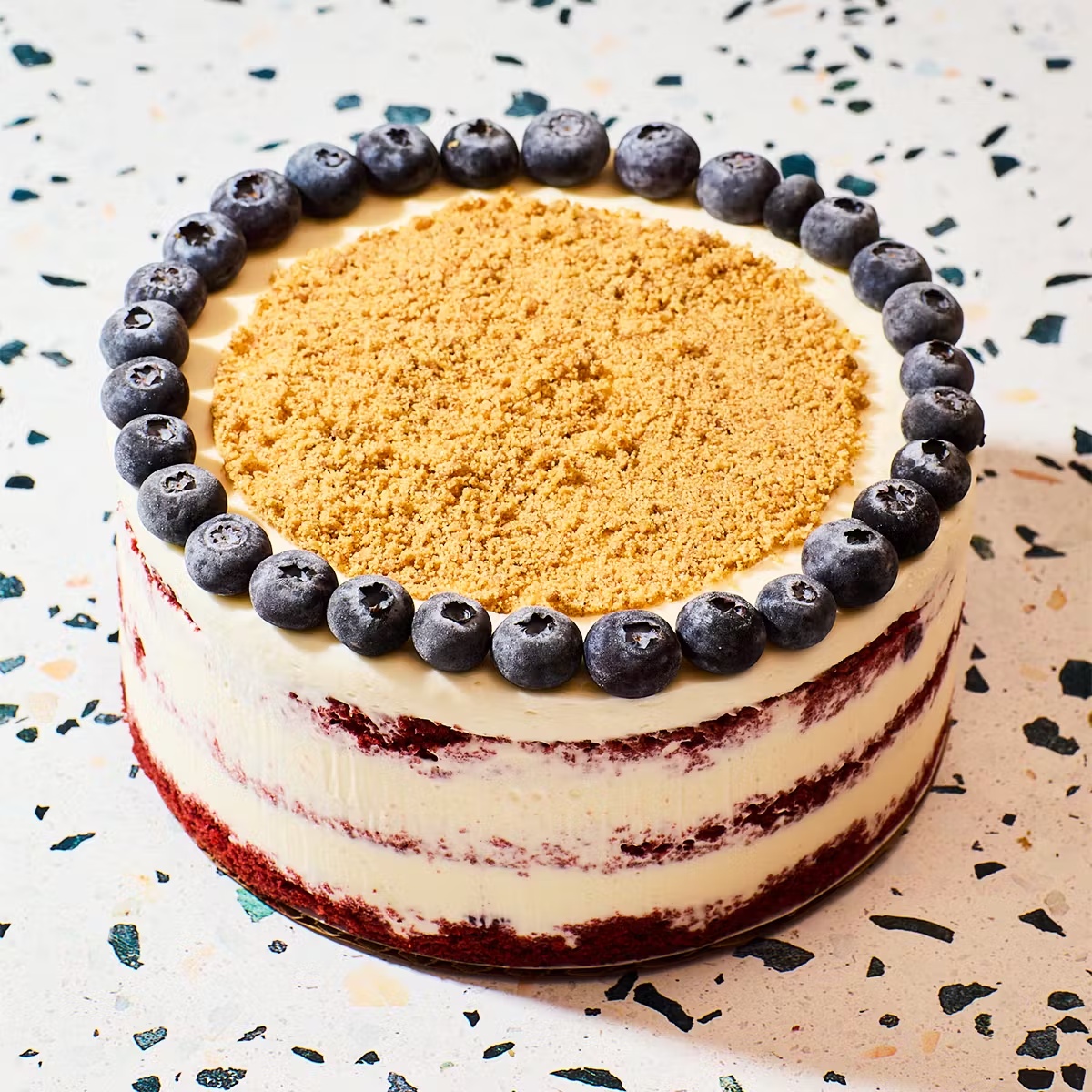 Red Velvet & Blueberry Ice Cream Cake