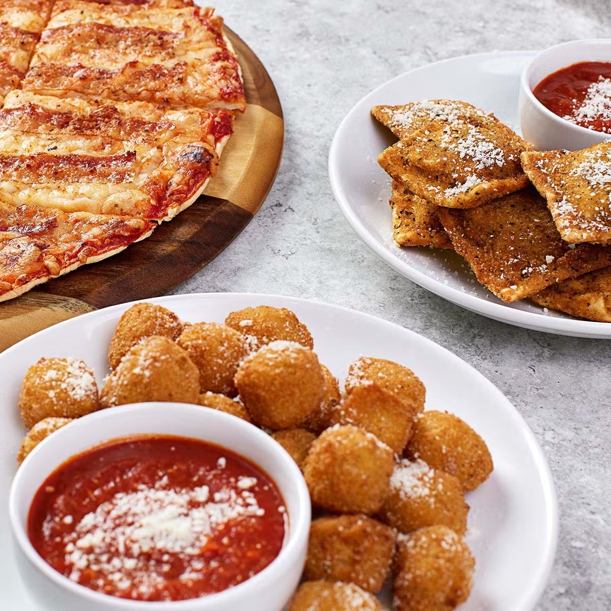 Imo's Party Pack - 5 Pizzas, Toasted Ravioli & Provel Bites