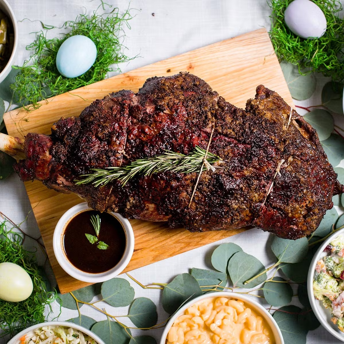Smoked Leg of Lamb with Mint Demi Glace - 10 lbs.