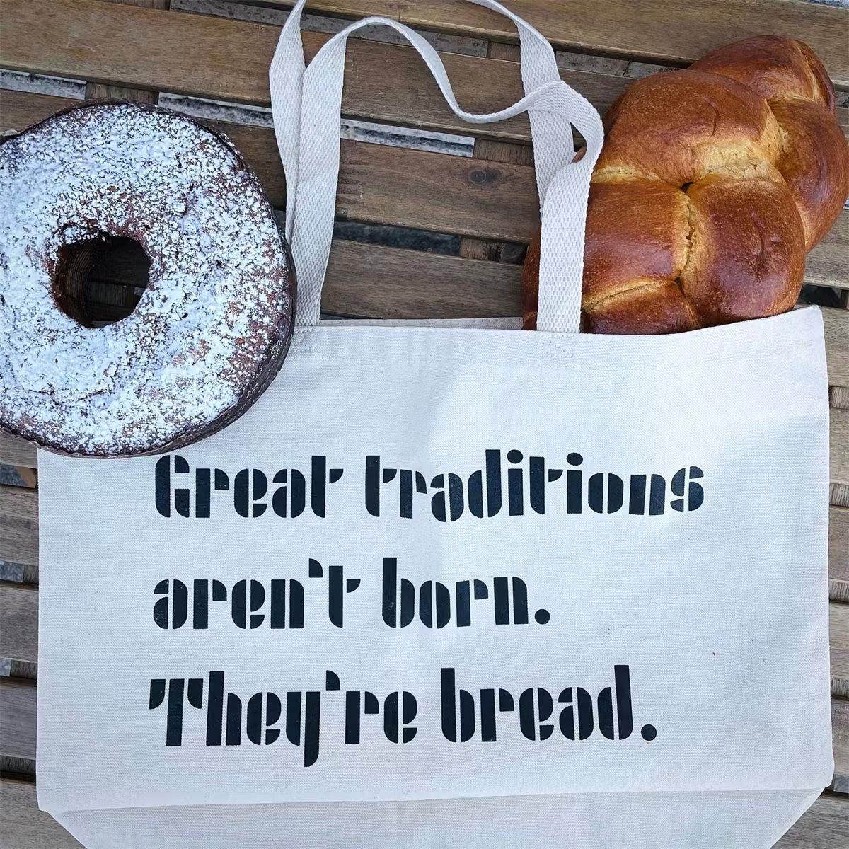 Shabbat Apple Cake + Challah + Tote Bag