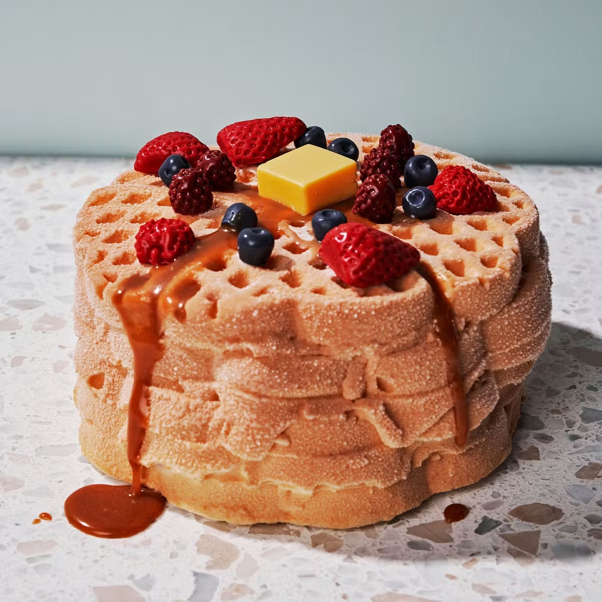 "Breakfast in Bed" Waffle Ice Cream Stack Cake
