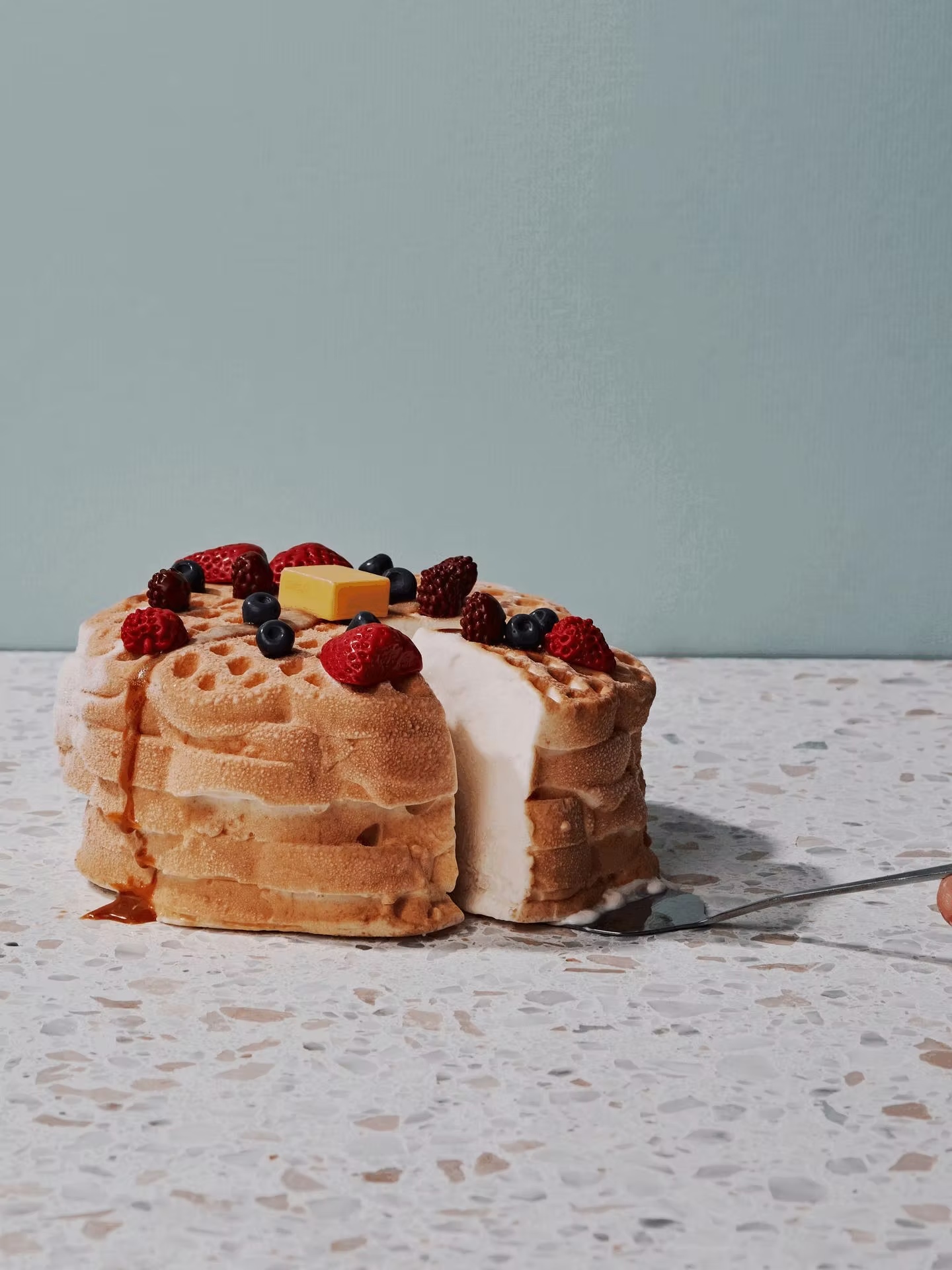 "Breakfast in Bed" Waffle Ice Cream Stack Cake