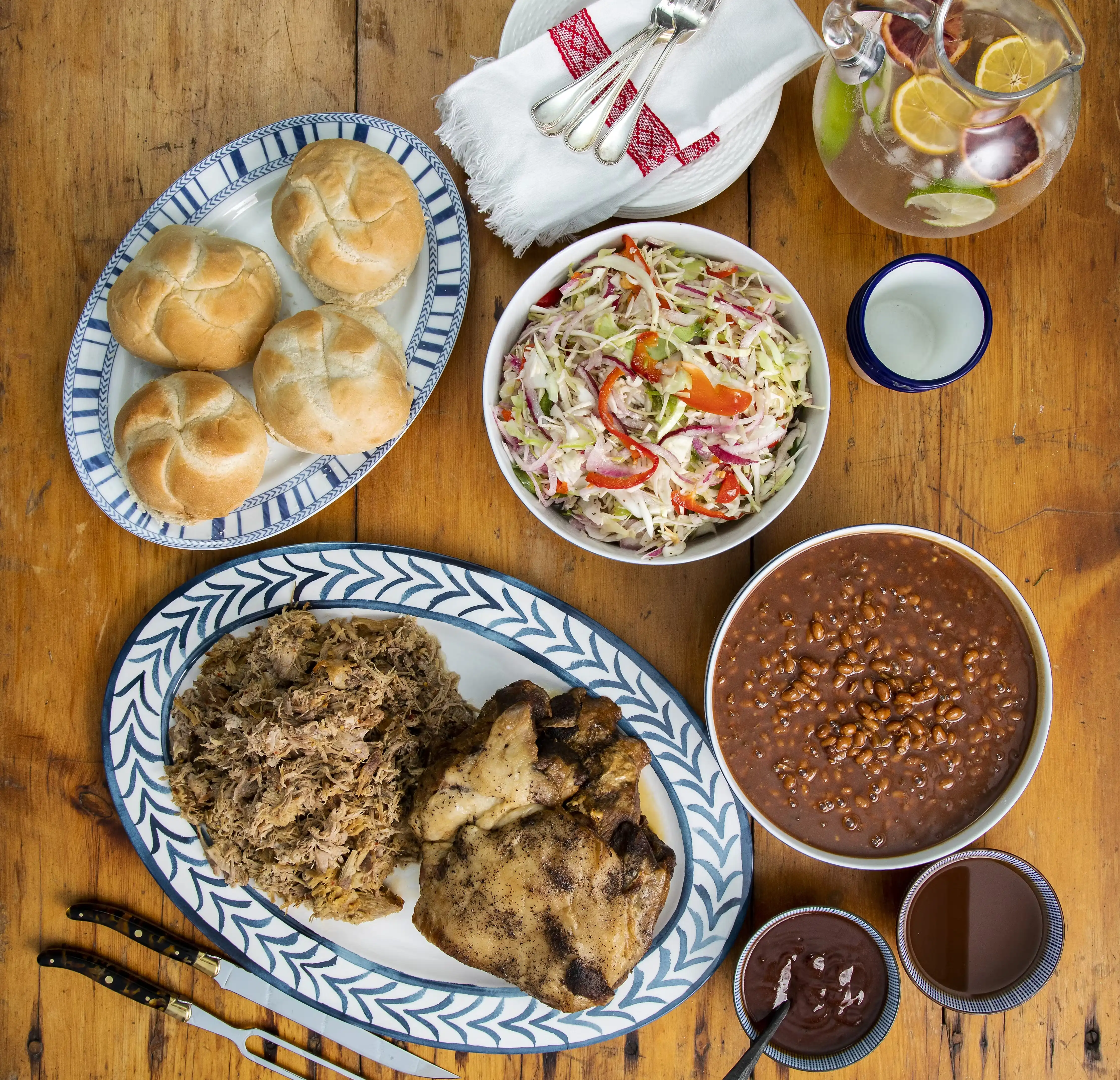 Carolina-Style Pork Barbecue Party (Serves 6-8)