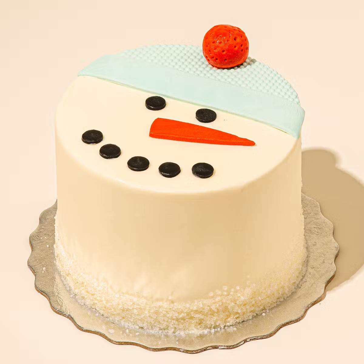 Chocolate Peppermint Snowman Cake