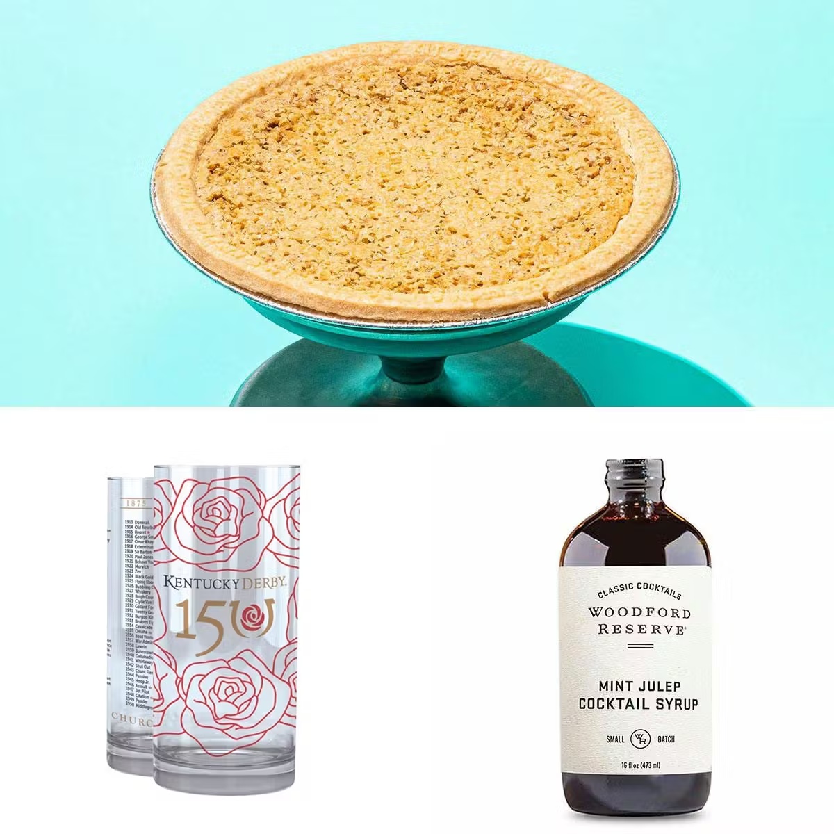 Derby Pie + Mint Julep Cocktail Syrup + Glasses